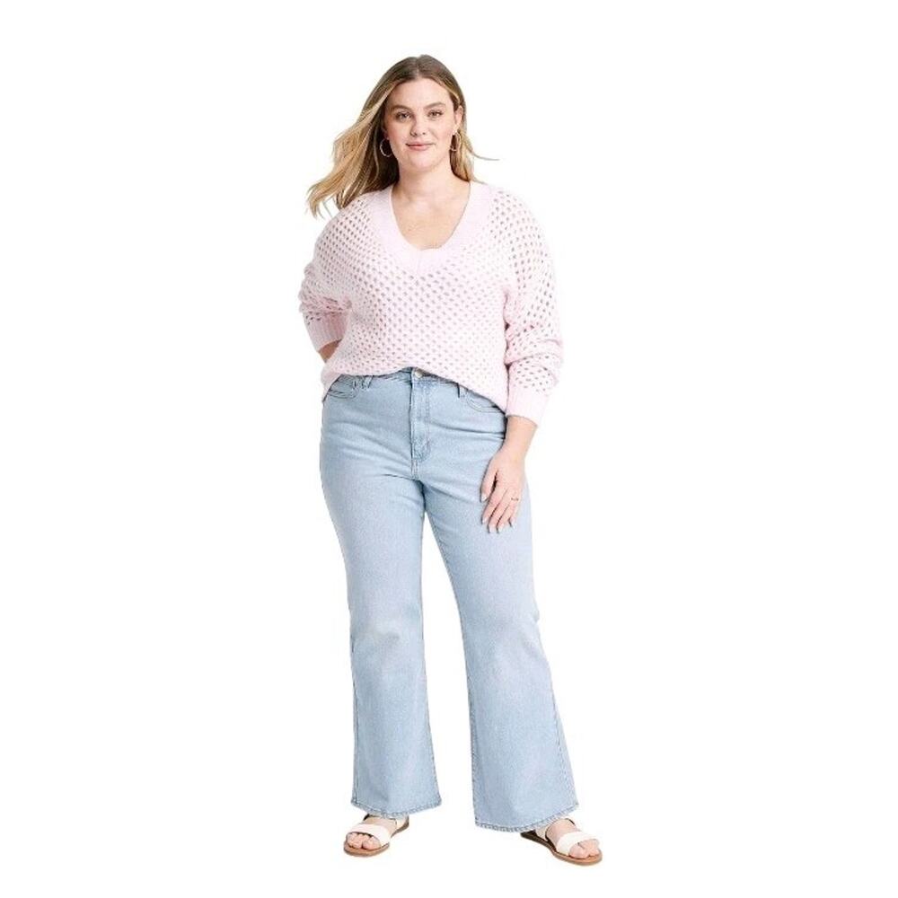 Universal Thread Womens High-Rise Flare Jeans Light Wash Stretch 17 NWT Retro